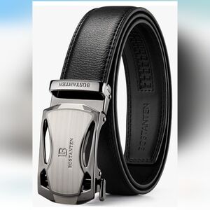 Bostanten Black Leather Adjustable Belt. NWT. Size 45.2"